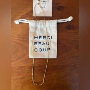 CLARE V Paperclip chain gold necklace 24 inches 14k gold  vermeil plating NWT